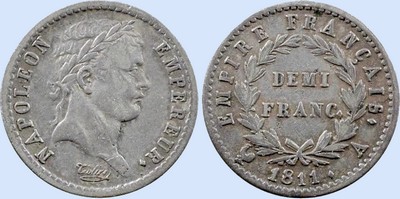 Demi-Franc NAPOLEON Ier Tte Empire Franais